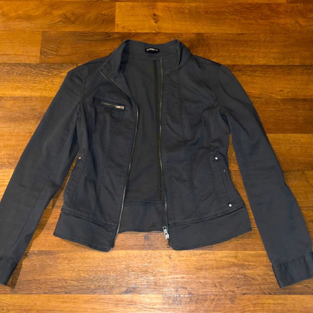 Express - Dark Grey Motto style utility jacket